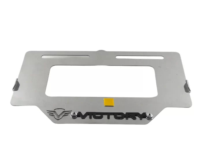 Portaplaca metalico VICTORY - cromo y negro