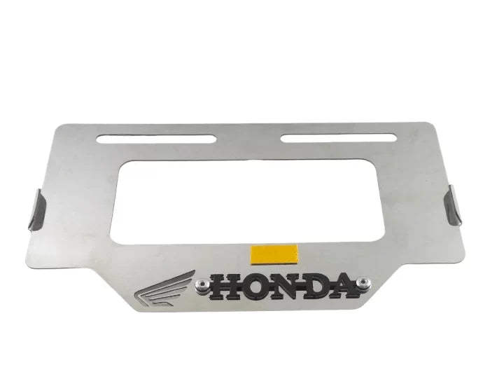 Portaplaca metalico HONDA - cromo y negro