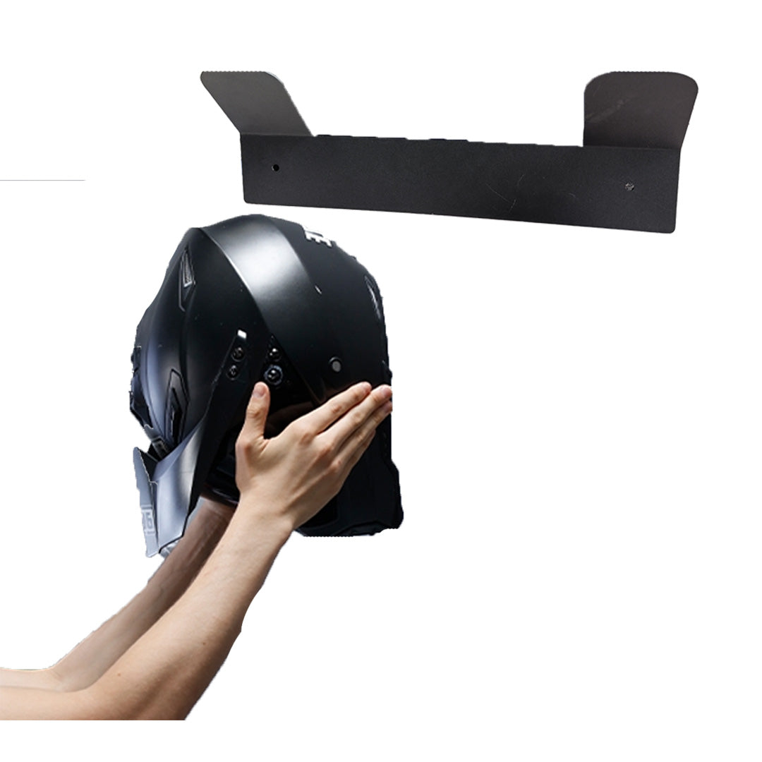 Soporte de 2 cascos horizontal para pared - metalico color negro