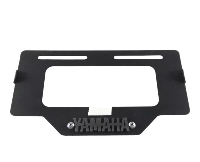 Portaplaca metalico Yamaha - negro y cromo