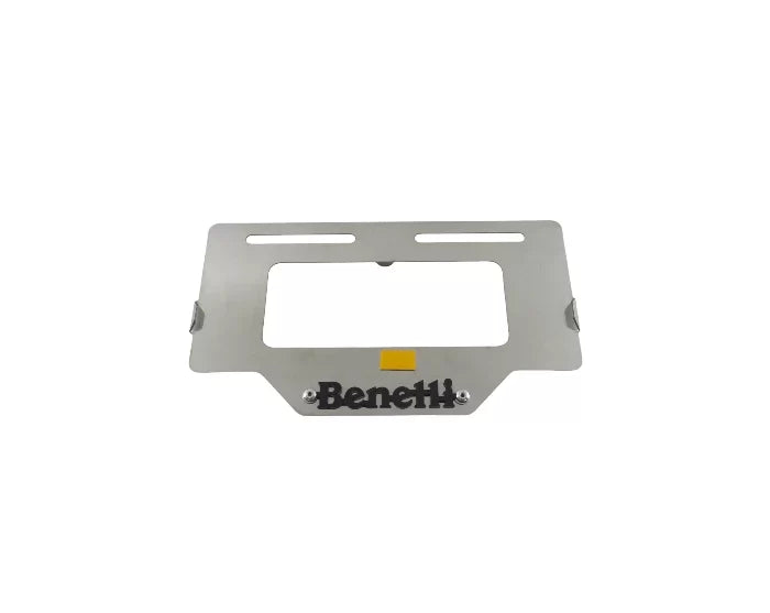 Portaplaca metalico BENELLI - cromo y negro