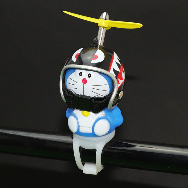 Doraemon - Figura Miniatura - Accesorio para moto/bici - Casco Negro