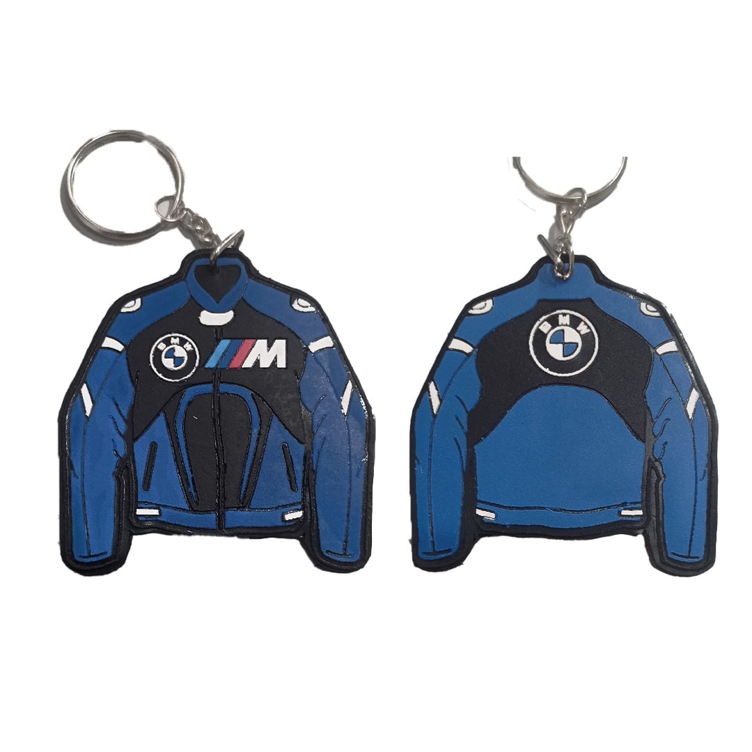 Llavero tipo Chaqueta BMW - Negro Azul Blanco