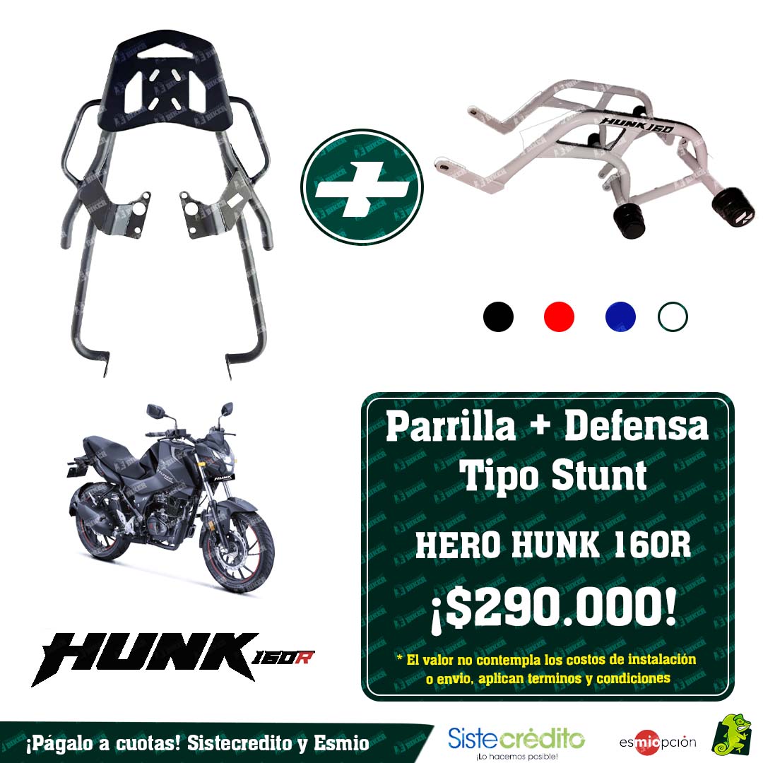 Combo Parrilla + Defensa Tipo Stunt para HERO Hunk 160 R