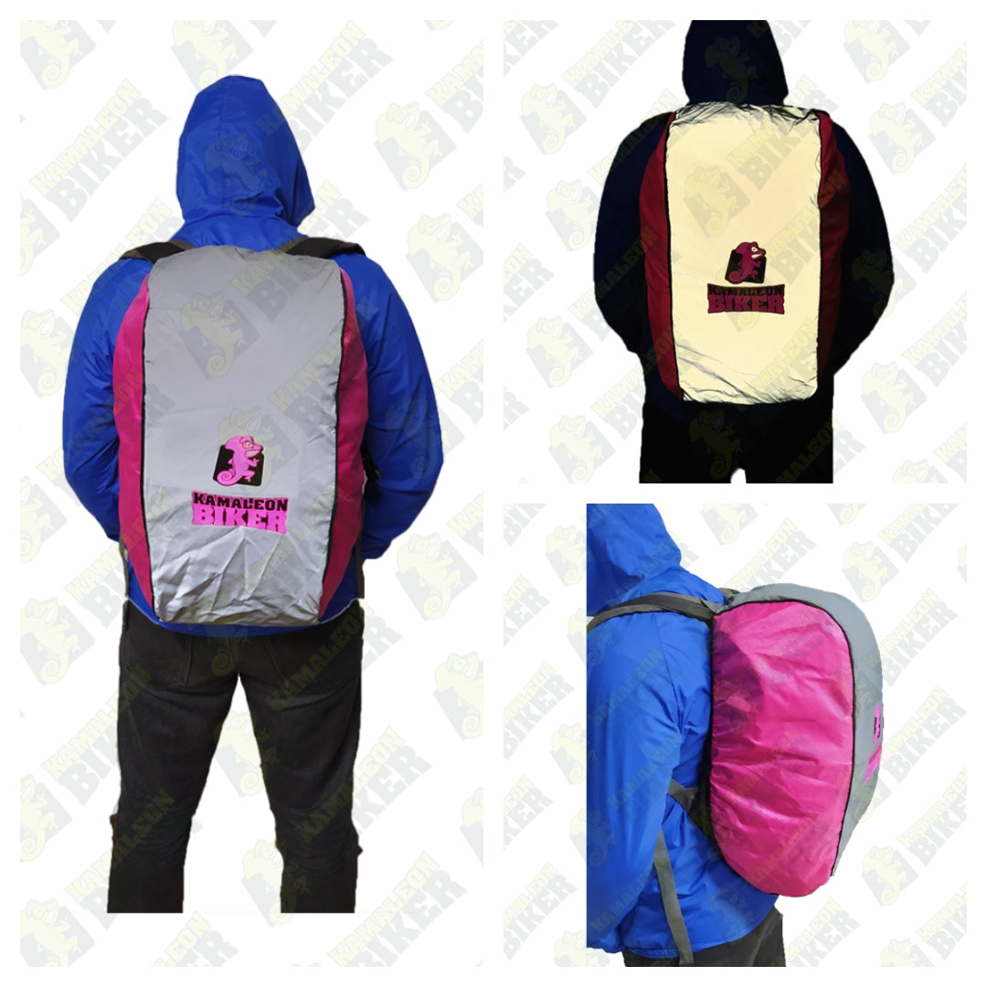 Forro Cubre Maleta Combinado Semimpermeable y Reflectivo - Fucsia Neón