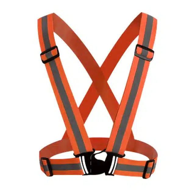 Cinta Reflectiva Elastica Naranja Neón - Chaleco Tipo Arnés Ajustable