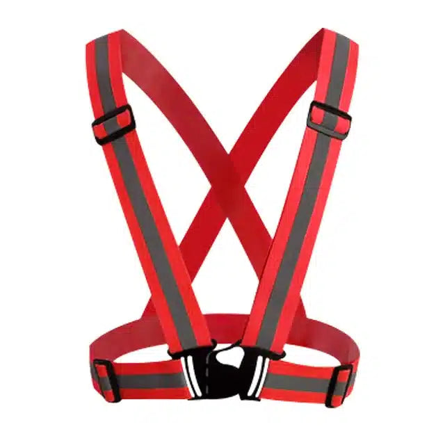 Cinta Reflectiva Elastica Rojo - Chaleco Tipo Arnés Ajustable