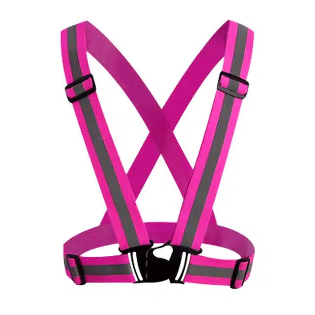Cinta Reflectiva Elastica Rosado - Chaleco Tipo Arnés Ajustable