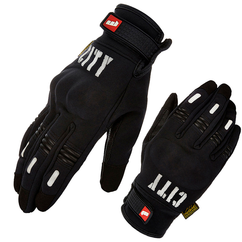Guantes City Negro - semi impermeables con protección nudillos