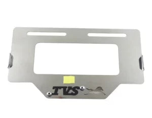 Portaplaca metalico TVS - cromo y negro