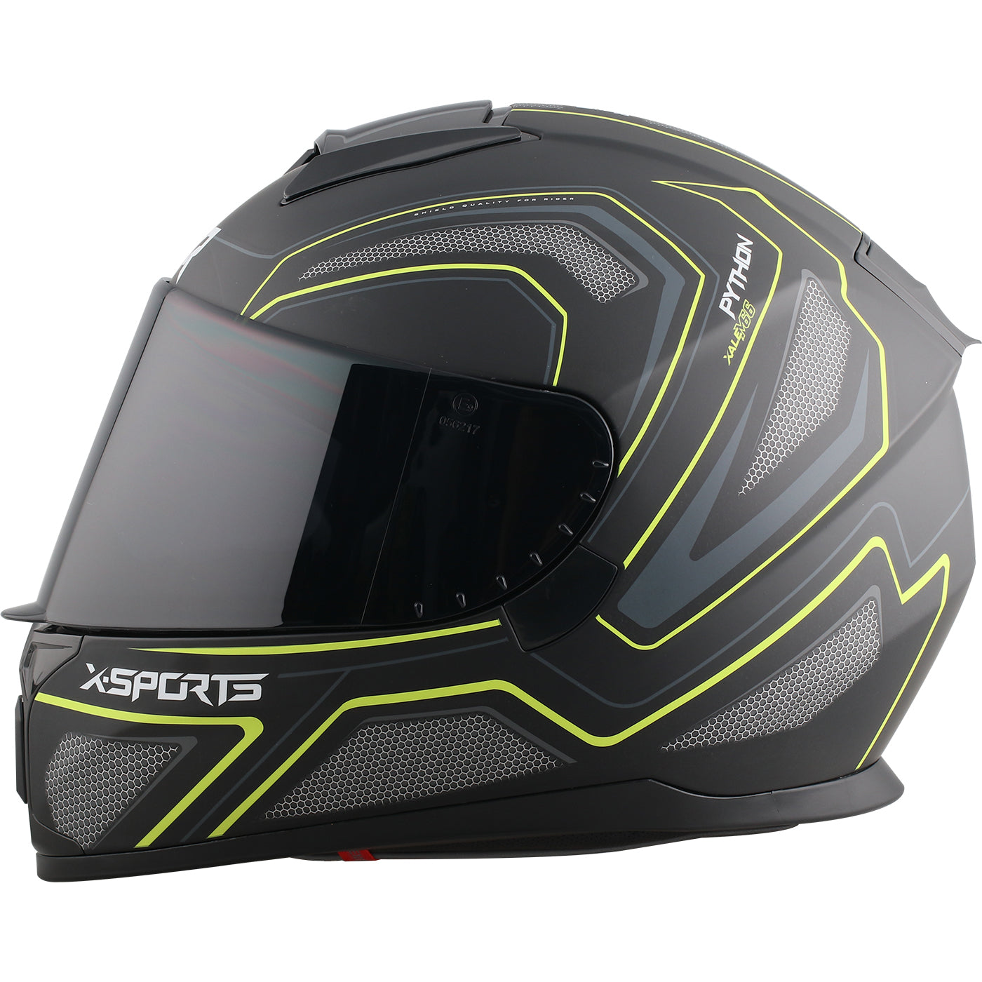 Casco x-sports integral M66 Python Negro Amarillo Brillante