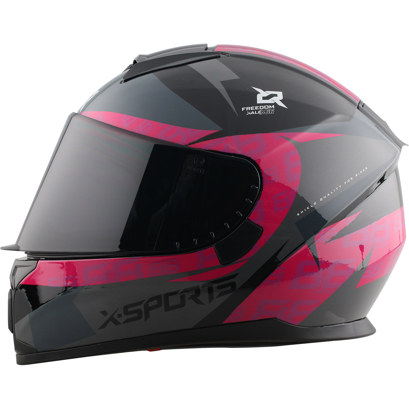 Casco x-sports integral M66 Freedom Gris Rosa Brillante
