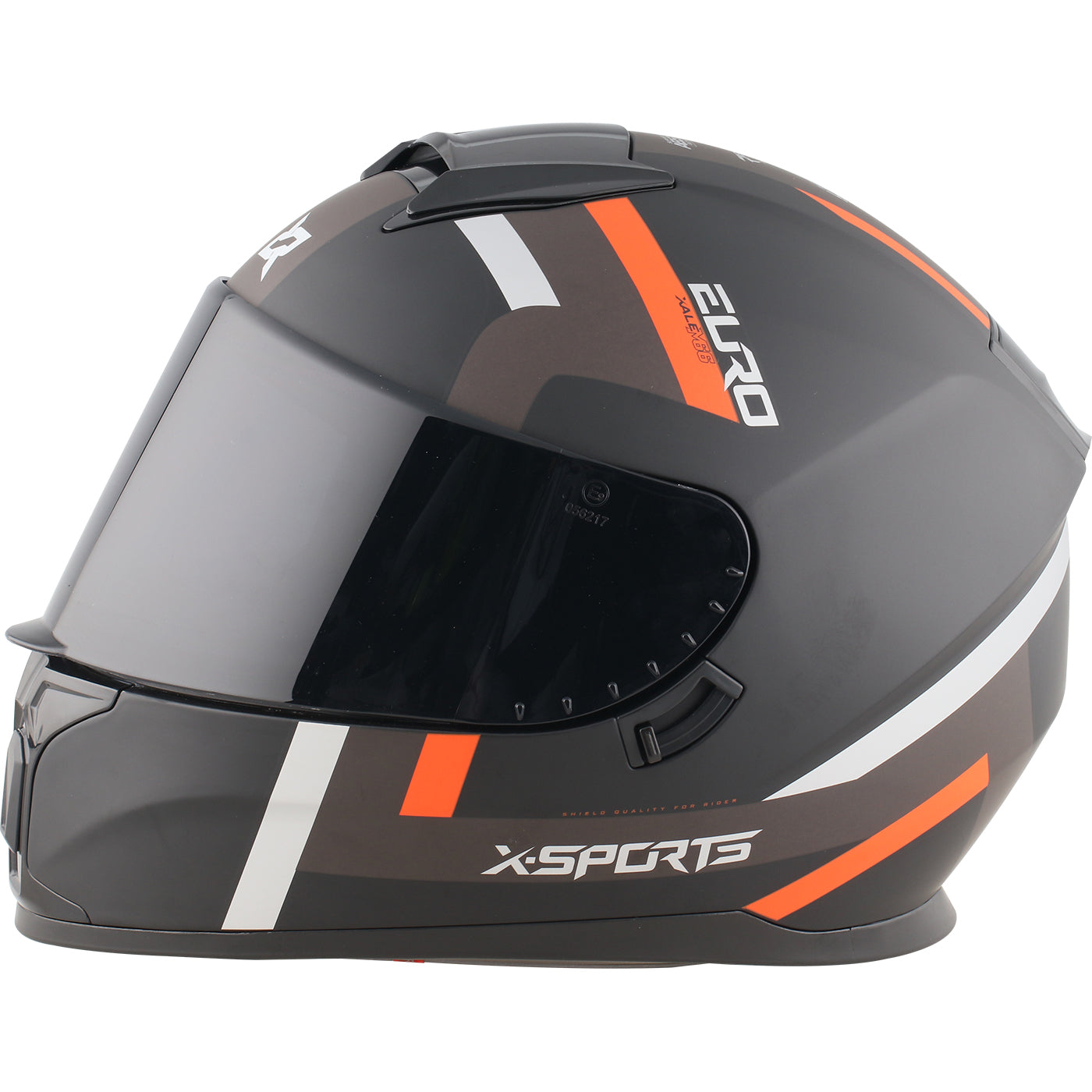 Casco x-sports integral M66 Euro Negro Naranja Mate