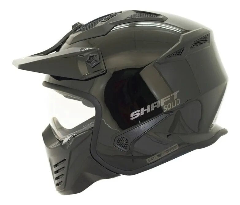Casco Shaft Abierto 225 Solid Negro Brillante