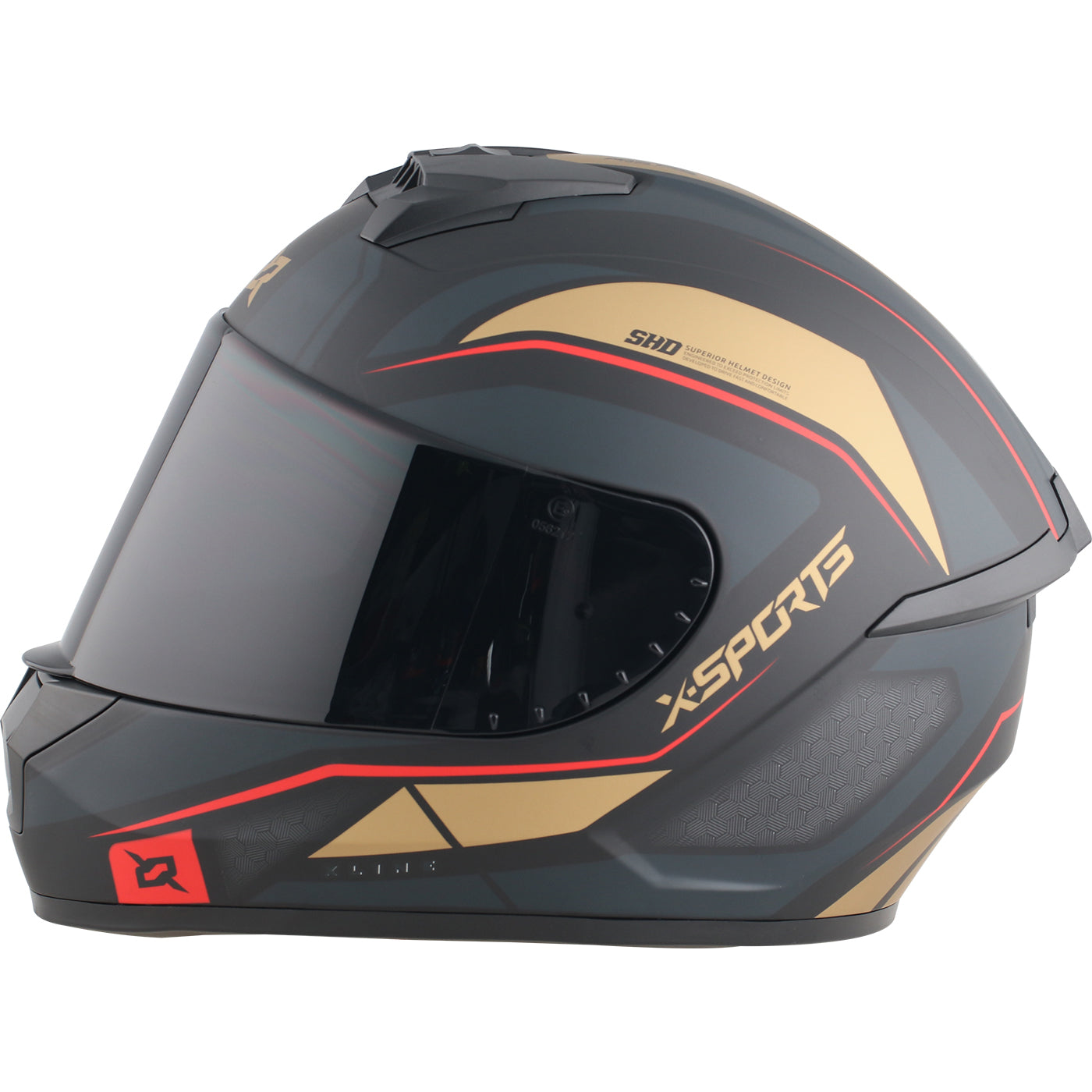Casco x-sports integral M63 Broker Negro Oro Mate