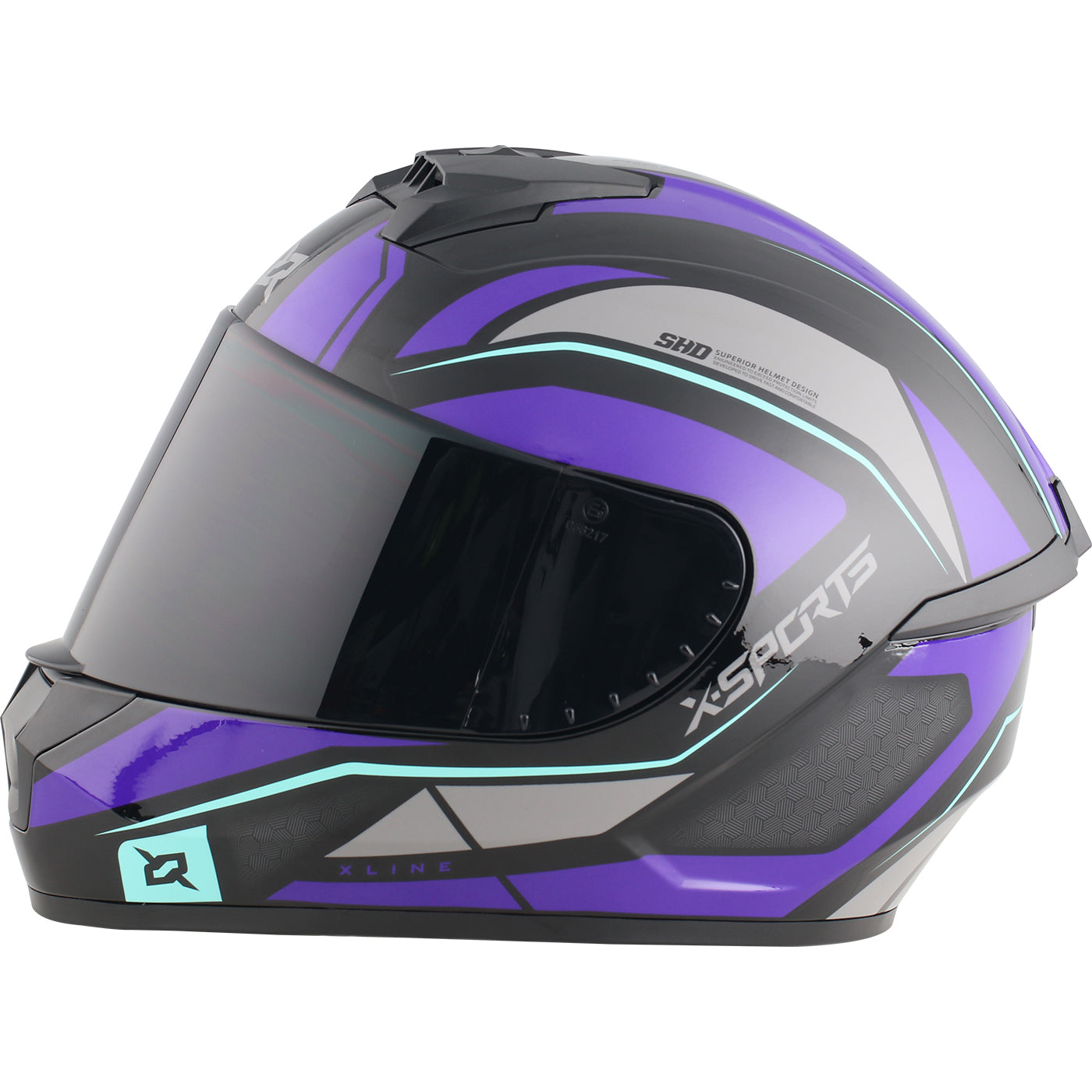 Casco x-sports integral M63 Broker Negro Morado Brillante