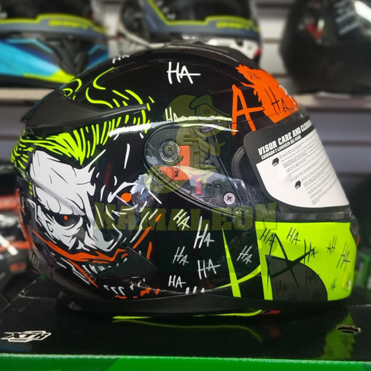 Casco Xtrong 822 Joker Verde Naranja Brillante Integral Doble visor