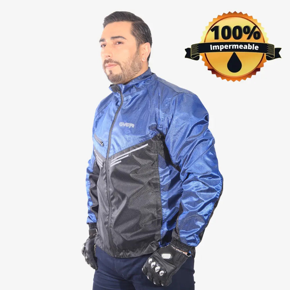Chaqueta Impermeable Térmica Polar - Azul Petrolizado