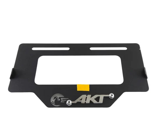Portaplaca metalico AKT - negro y cromo