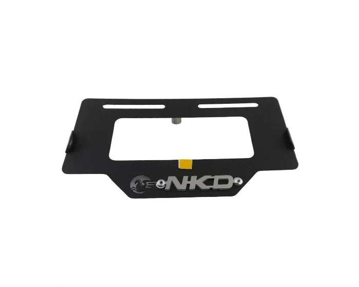 Portaplaca metalico NKD - negro y cromo