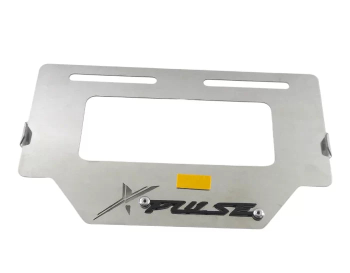 Portaplaca metalico XPULSE - cromo y negro
