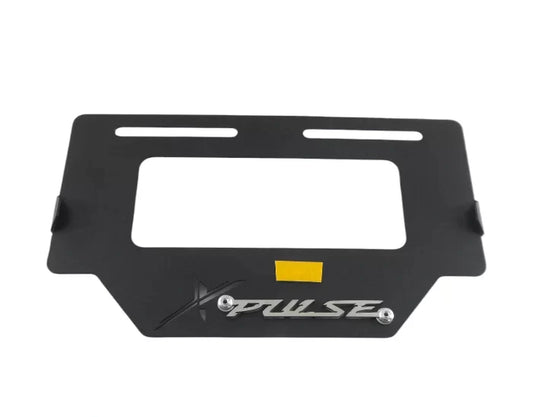 Portaplaca metalico XPULSE - negro y cromo