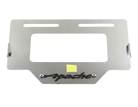Portaplaca metalico Apache - cromo y negro