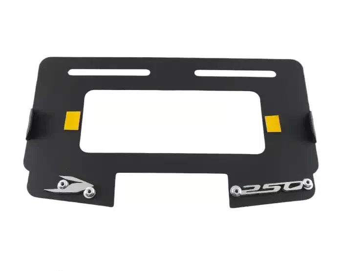Portaplaca metalico Dominar 250 - negro y cromo - traga luz