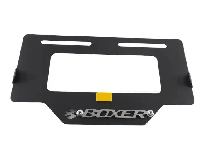 Portaplaca metalico Boxer - negro y cromo