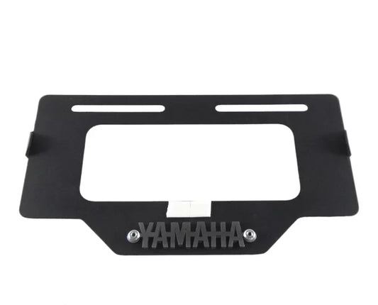 Portaplaca metalico Yamaha - negro y cromo