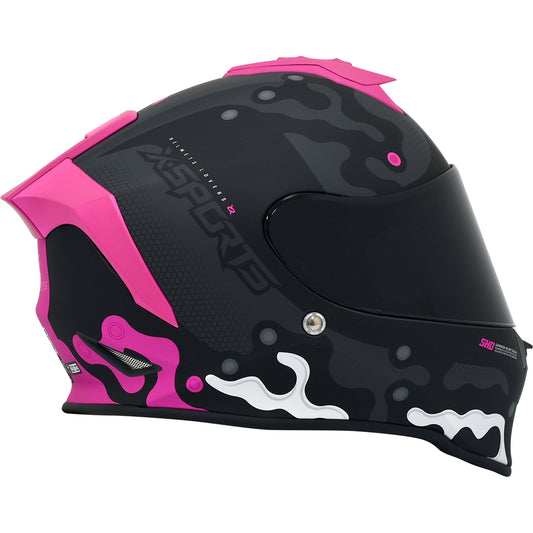 Casco x-sports integral V151 Elementi Gris Rosa Mate