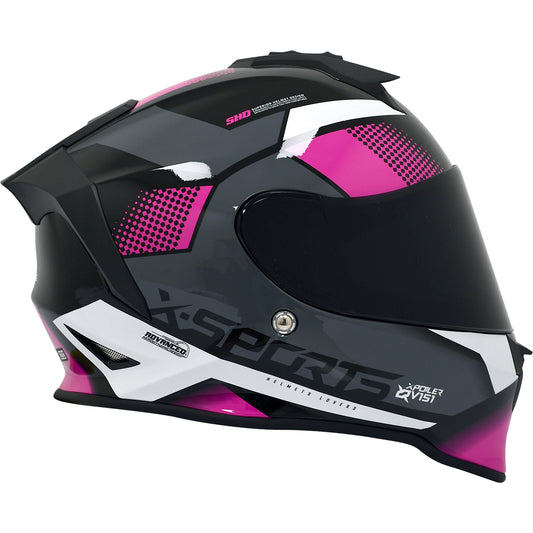 Casco x-sports integral V151 Lexot Negro Rosa Brillante