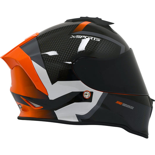 Casco x-sports integral V151 Origen Negro Naranja Brillante