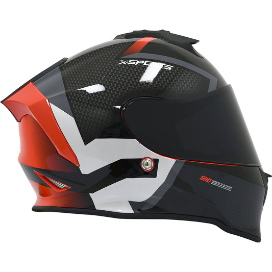 Casco x-sports integral V151 Origen Negro Rojo Brillante