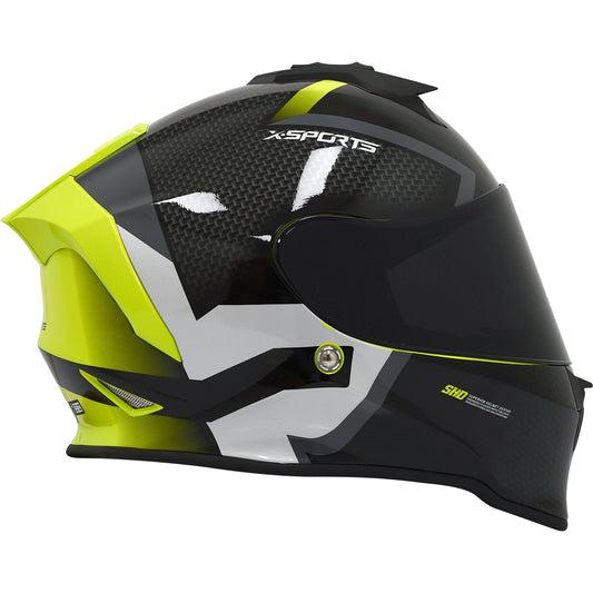 Casco x-sports integral V151 Origen Negro Amarillo Brillante