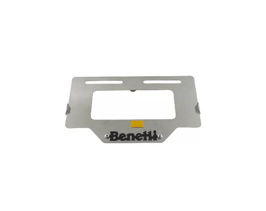 Portaplaca metalico BENELLI - cromo y negro