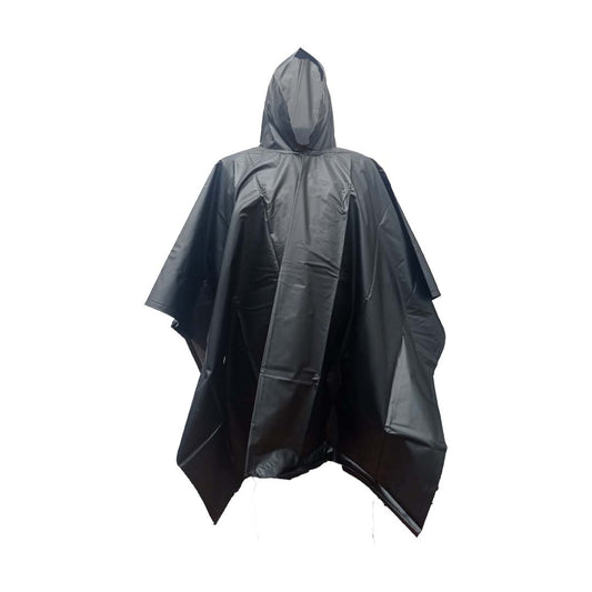 Capa tipo poncho negro impermeable para piloto