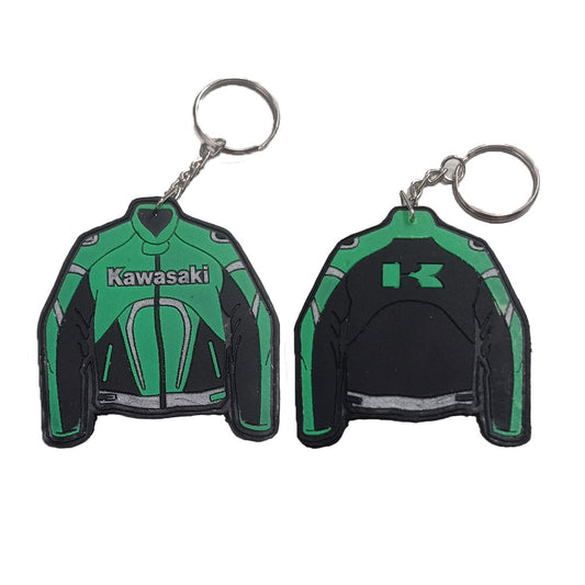 Llavero tipo Chaqueta Kawasaki - Verde Gris Negro