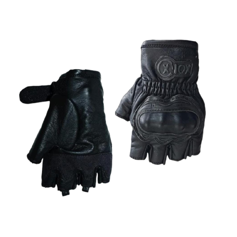 Guantes Dedo Corto Cuero Sintetico Negro XIOX
