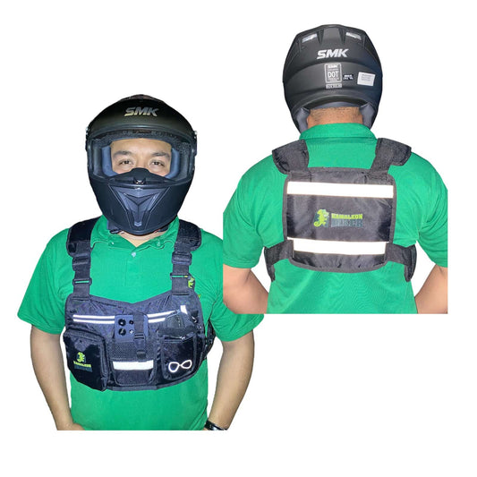 Pechera Stunt Negro - Graba tus recorridos en moto