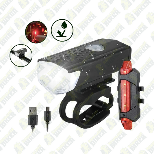 Luz Trasera + Delantera Led Bicicletas Ruta Mtb Recargables