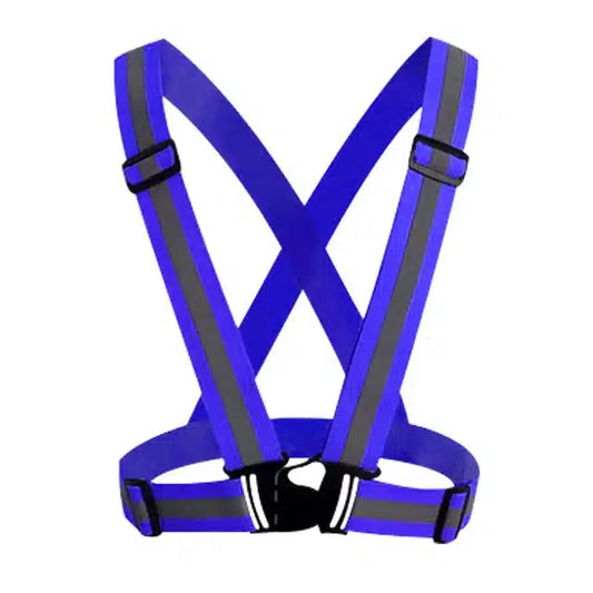 Cinta Reflectiva Elastica Azul - Chaleco Tipo Arnés Ajustable