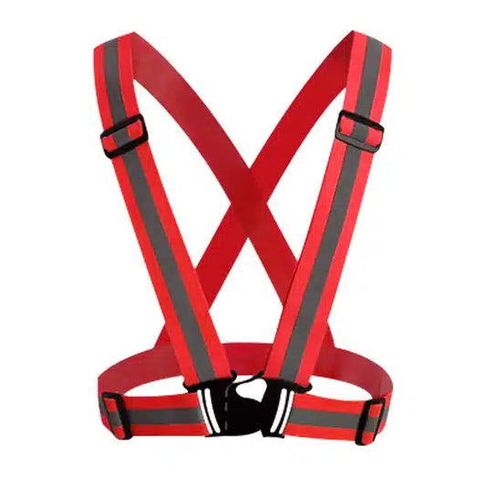 Cinta Reflectiva Elastica Rojo - Chaleco Tipo Arnés Ajustable