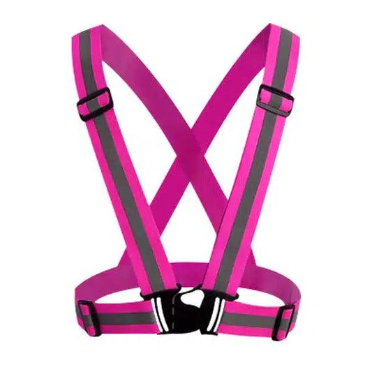Cinta Reflectiva Elastica Rosado - Chaleco Tipo Arnés Ajustable
