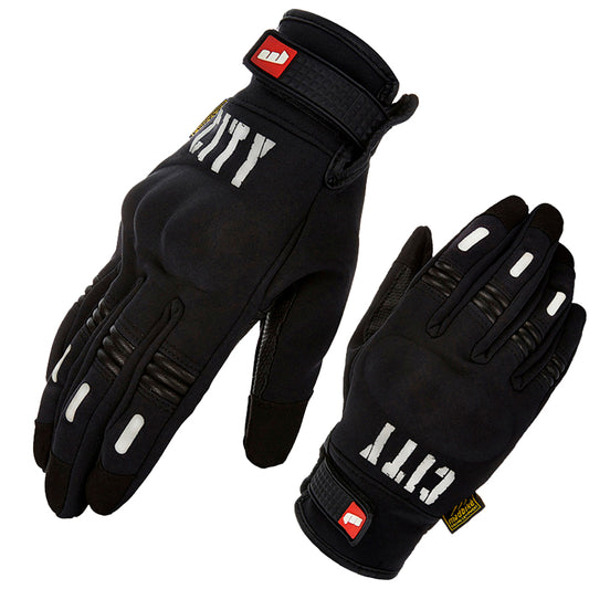 Guantes City Negro - semi impermeables con protección nudillos