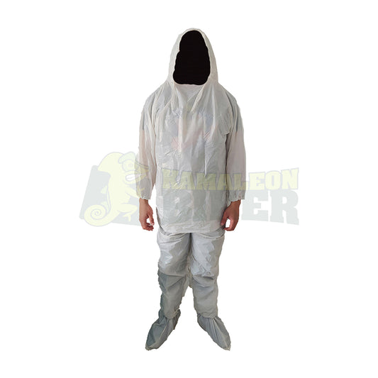 Traje impermeable blanco tipo industrial resortado
