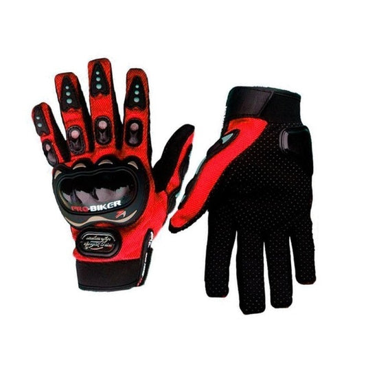 Guantes ProBiker protección en nudillos - Rojo