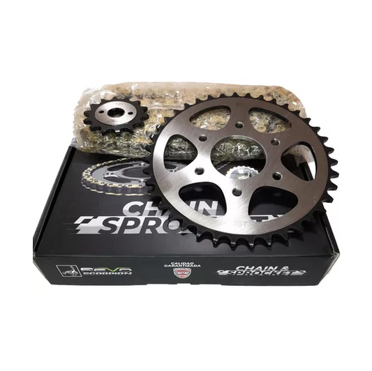 Kit de Arrastre 14X42 4H (428H-120 DORADA) - BOXER CT100/TITANNIUM/PLATINO 100 - REVO SCORPION - KITx3