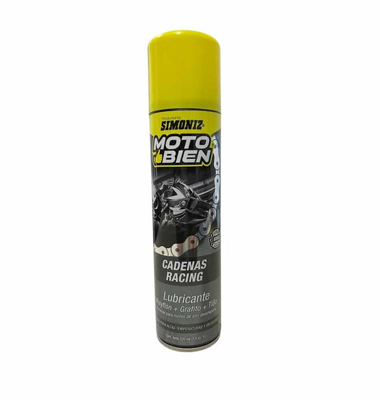 Lubricante de Cadenas Racing 220ml (NEGRO) - Motos de uso racing (pista y alto cilindraje) - SIMONIZ MOTOBIEN