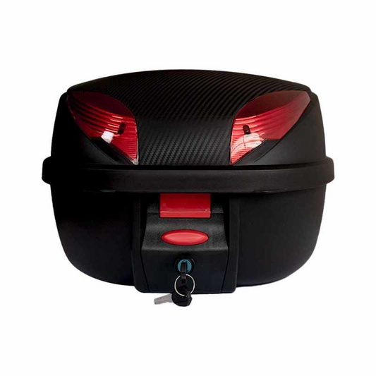 Maletero Gire 35 litros (baúl) + Espaldar - Negro Rojo